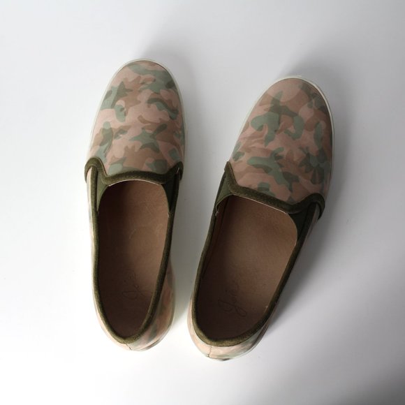 Joie Huxley camouflage slip on sneakers nubuck leather flat shoes 37 EU / 7 US - Picture 3 of 10